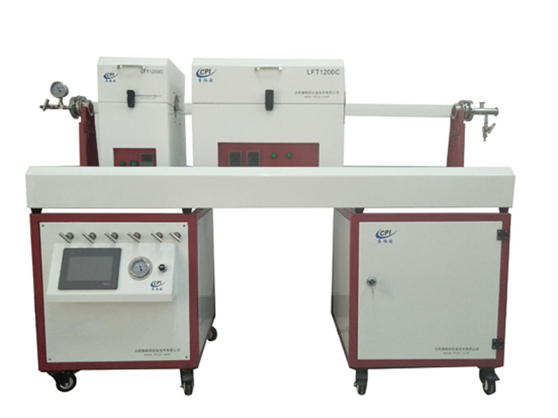雙溫區(qū)滑軌式CVD系統(tǒng)(含預(yù)熱器) CVD1200C-II-SL 200D50-5Z